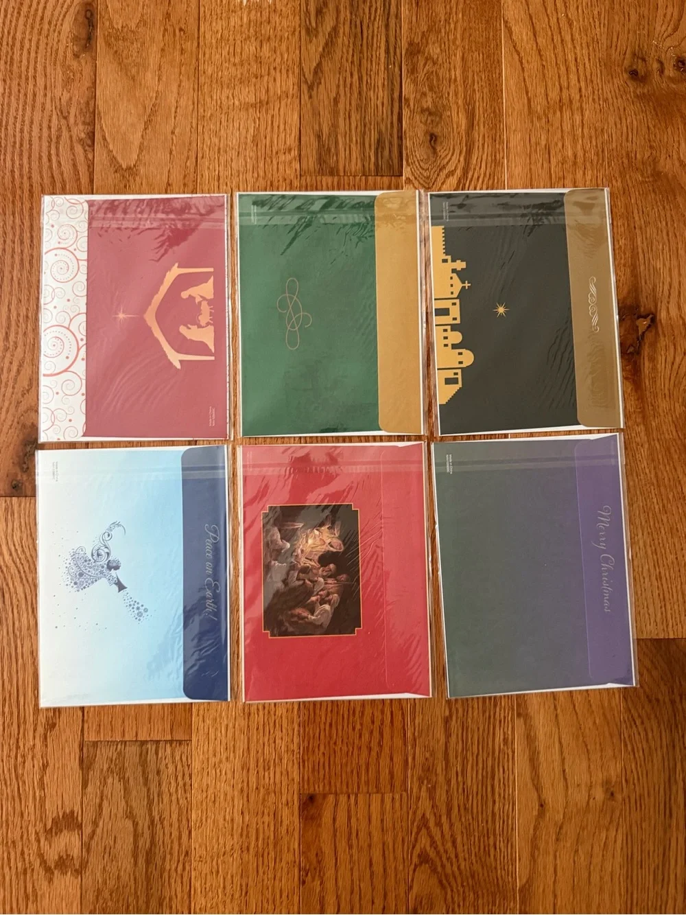 New Vintage Religious Christmas Greeting Cards – 6-Piece Lot